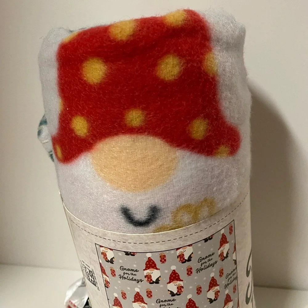 Birch Trail Fleece Blanket Christmas Throw Gnome for the Holidays 50X60